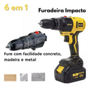 Kit 6 Em 1 Furadeira Parafusadeira Motoserra Multifuncional Bivolt