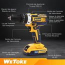 Parafusadeira e Furadeira Sem Fio Com Maleta e 2 Baterias